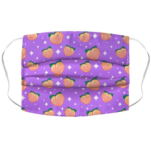 Peaches N' Sparkles Pattern Purple Accordion Face Mask