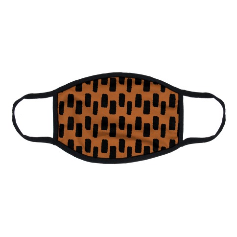 Organic Rectangle Pattern Rust Orange Flat Face Mask