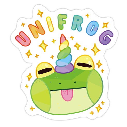 Unifrog Frog Unicorn Die Cut Sticker