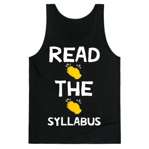 Read The Syllabus Clap Emoji Tank Top
