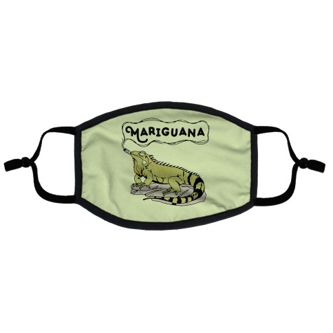 Mariguana Marijuana Iguana Flat Face Mask