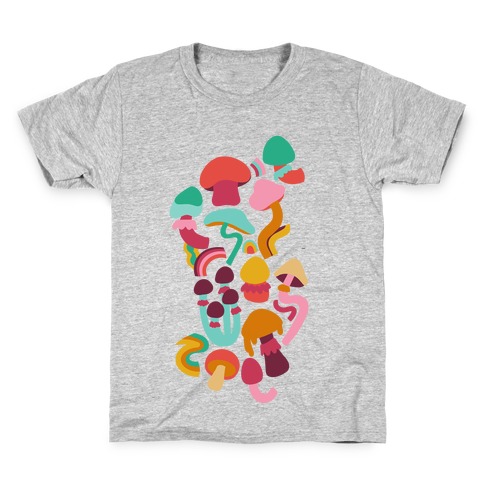 Retro Groovy Mushroom Pattern Kids T-Shirt