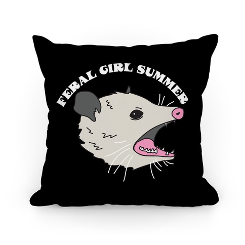 Feral Girl Summer Opossum Pillow