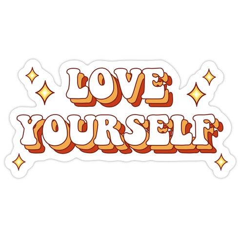 Love Yourself (groovy) Die Cut Sticker