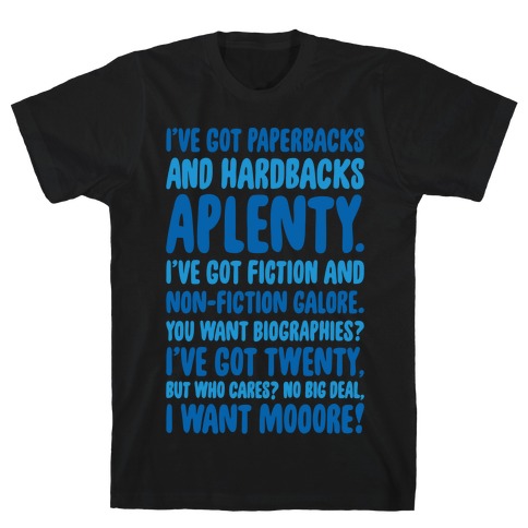 Book Lover's Part of Your World Parody White Print T-Shirt