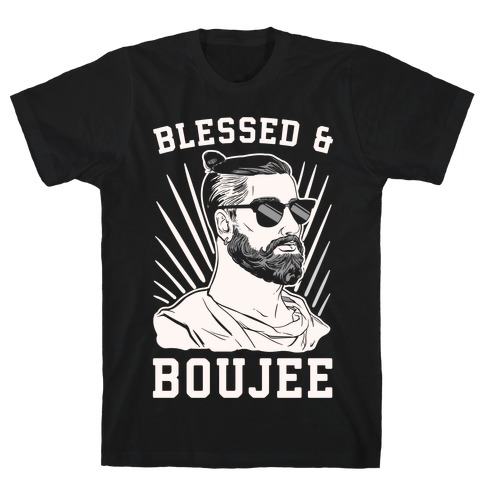 Blessed and Boujee White Print T-Shirt