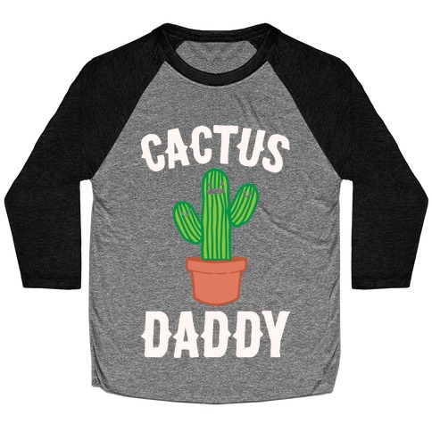 Cactus Daddy White Print Baseball Tee