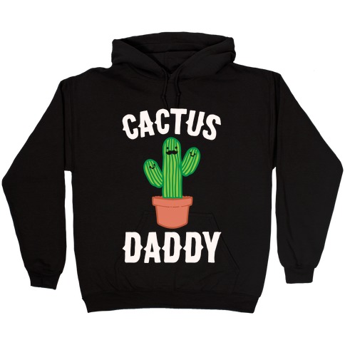 Cactus Daddy White Print Hooded Sweatshirt