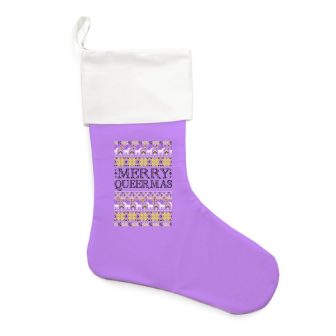 Merry Queermas Nonbinary Pride Christmas Sweater Stocking
