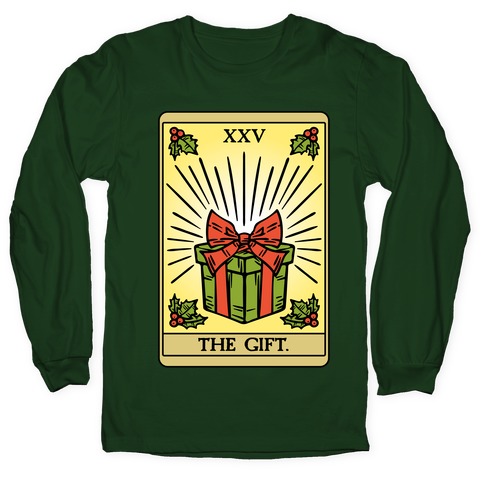 The Gift Tarot Card Holiday Gift Tags Long Sleeve T-Shirt