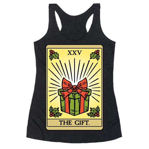 The Gift Tarot Card Holiday Gift Tags Racerback Tank Top