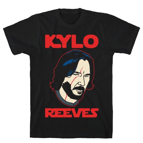 Kylo Reeves Parody White Print T-Shirt