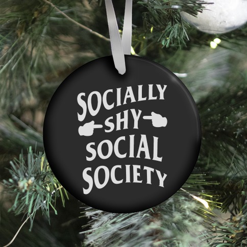 Socially Shy Social Society (black) Ornament