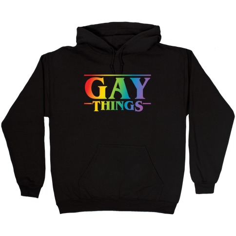 Gay Things (Rainbow Solid Font) Hooded Sweatshirt