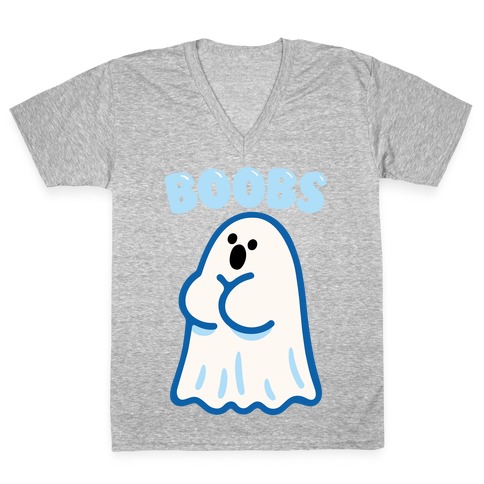 Boobs Ghost V-Neck Tee Shirt