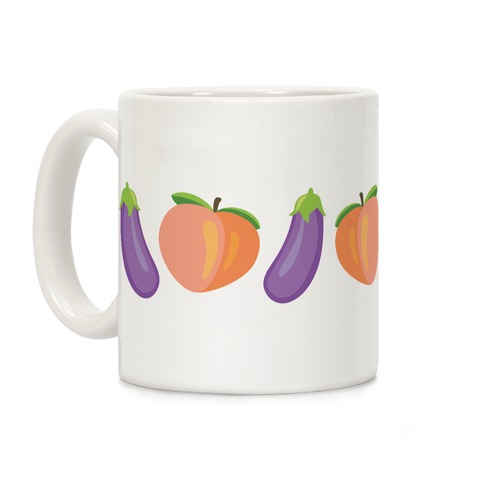 Eggplant/Peach Pattern Coffee Mug