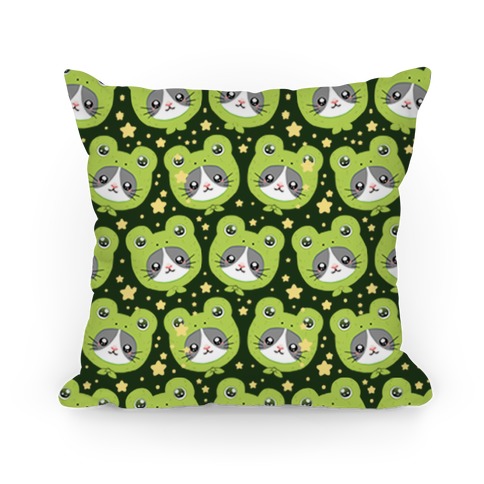 Frog Hat Cat Pillow