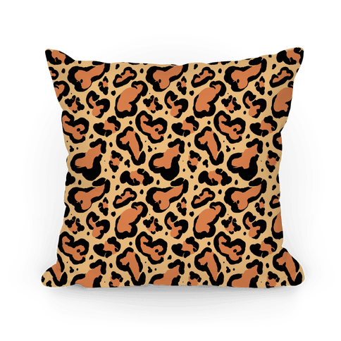 Leopard Print Penis Pattern Pillows LookHUMAN