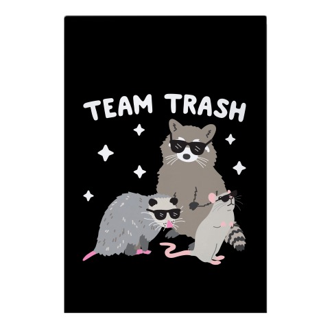 Team Trash Opossum Raccoon Rat Garden Flag