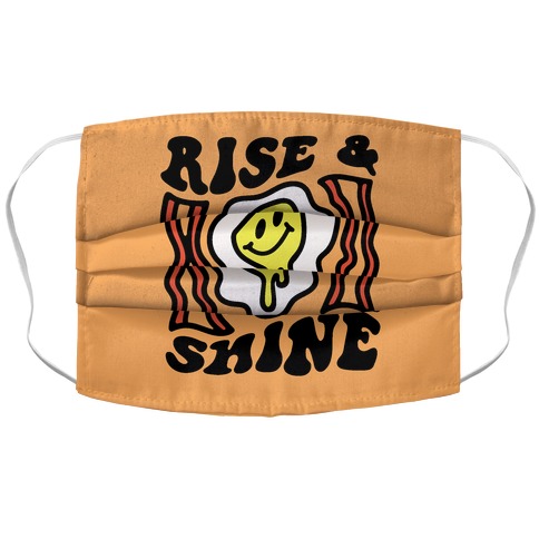 Rise And Shine Smiley Face Groovy Aesthetic Accordion Face Mask