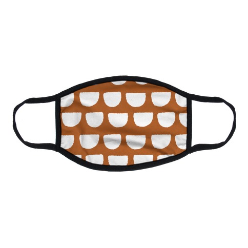 Simple Scallop Pattern Rust Orange Flat Face Mask