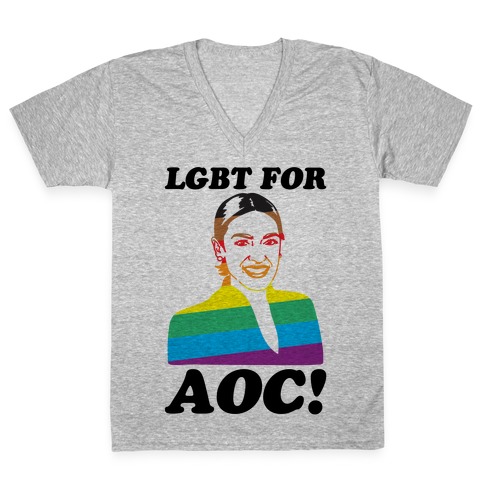 LGBT For AOC V-Neck Tee Shirt