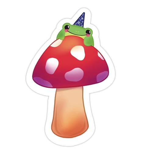 Magic Mushroom Frog Die Cut Sticker