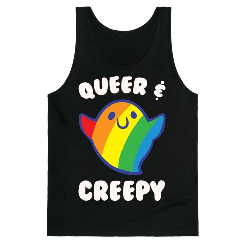 Queer & Creepy White Print Tank Top