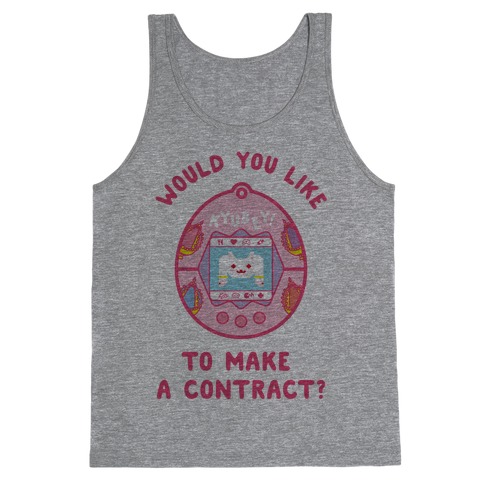 Kyubey Digital Pet Would You Like To Make a Contract? Tank Top