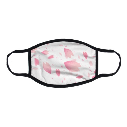 Cherry Blossom Petals (White) Flat Face Mask