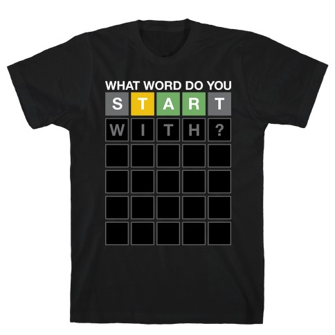 What Word Do You Start With? Wordle Parody T-Shirt