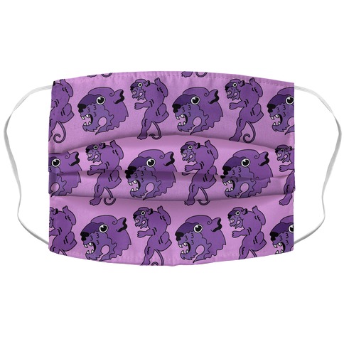 Purple Panther Pattern Accordion Face Mask