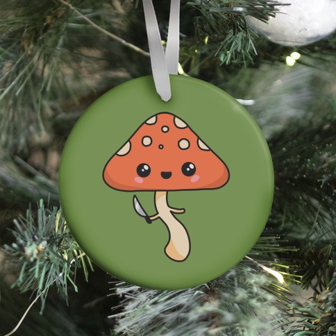 Mushroom With Knife Ornament