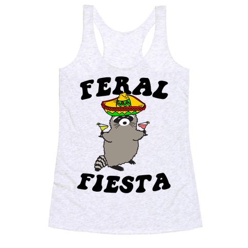 Feral Fiesta (Raccoon) Racerback Tank Top