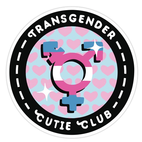 Transgender Cutie Club Patch Die Cut Sticker | LookHUMAN