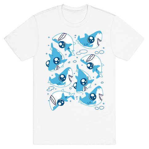 Cute Big Eyed Shark Pattern T-Shirt