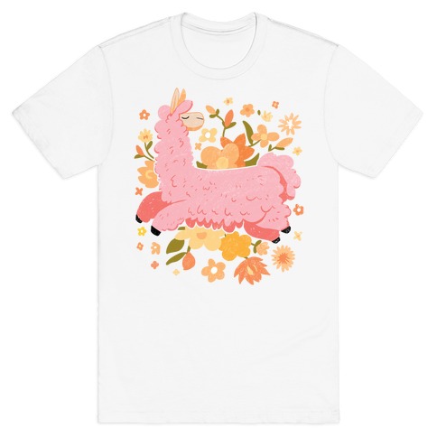 Llama Among Flowers T-Shirt