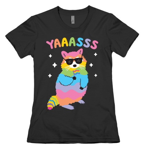Yas Rainbow Raccoon Womens T-Shirt