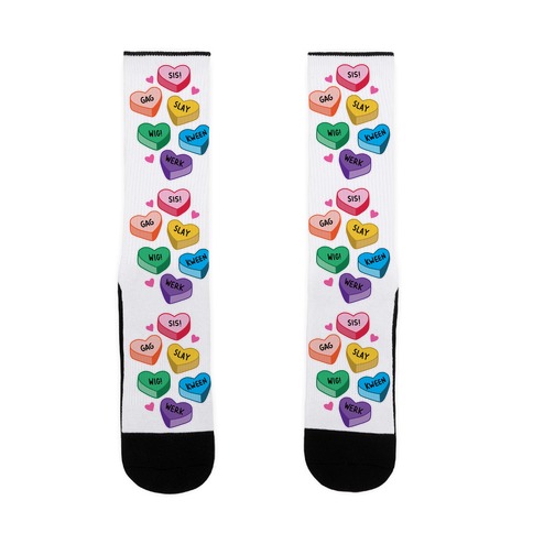 Gay Lingo Candy Hearts Sock