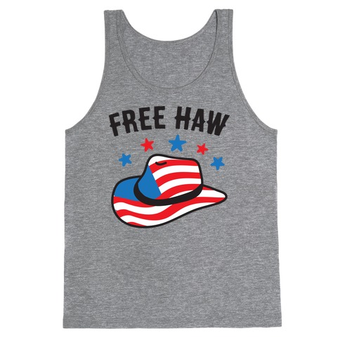 Free Haw Patriotic Cowboy Hat Tank Top