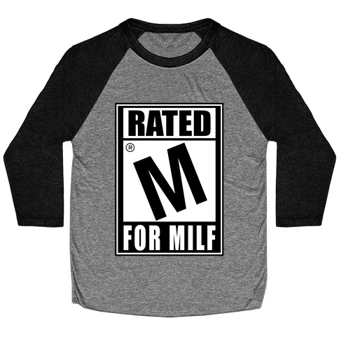 Rated M For Milf Parody Baseball Tee