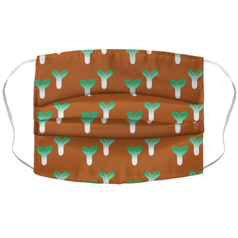 Little Sprouts Rust Orange Pattern Accordion Face Mask