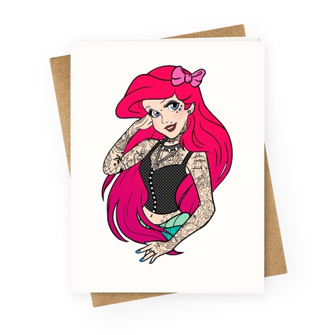 Punk Ariel Parody Greeting Card