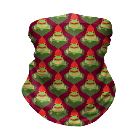 Strawberry Frog Pattern Neck Gaiter