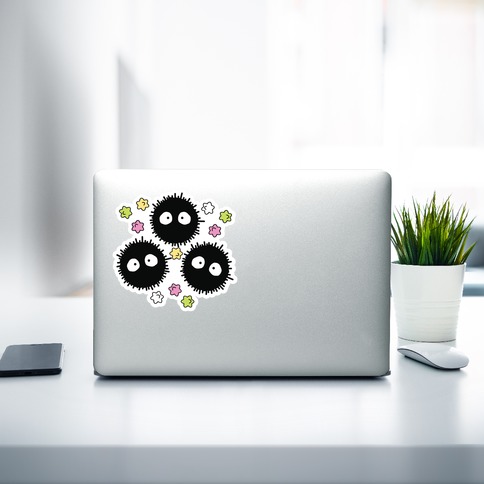 A Trio Of Soot Sprites Die Cut Sticker | LookHUMAN