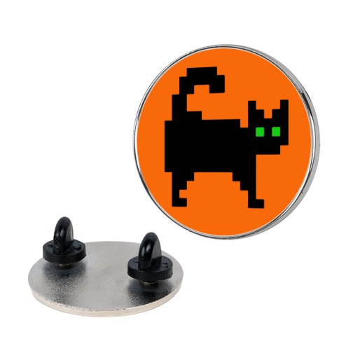 Pixel Halloween Cat Pin