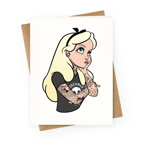 Punk Alice Parody Greeting Card