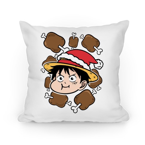 Luffy Holiday Feast Parody Pillow