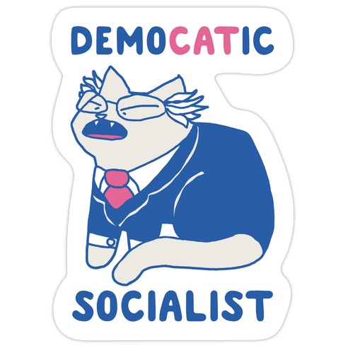 DemoCATic Socialist Die Cut Sticker