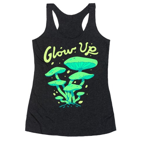 Glow up Bioluminescent Mushrooms Racerback Tank Top